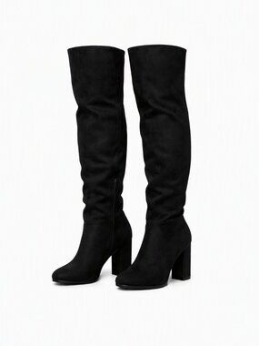 Ricci Boutique Brand Black Over-the-Knee Fashion Boots 7 1/2